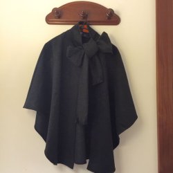 画像5: GLOW LONDON ★Wool Coat Poncho Stall style /black
