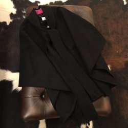 画像1: GLOW LONDON ★Wool Coat Poncho Stall style /black