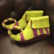 SpainBarcelona★Organic100%Wool HandMade Room Shoes/green
