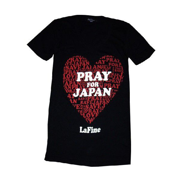 画像2: LaFine★ Pray for Japan Scoop Neck東日本大震災被災地復興支援チャリティーTシャツ 